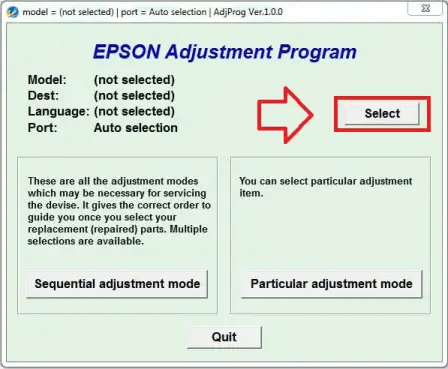 Epson-L380-resetter-étape deux