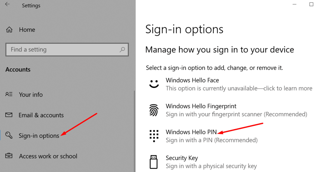 opcije prijave Windows 10