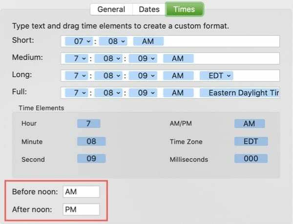 Exibição da hora AM PM-Mac