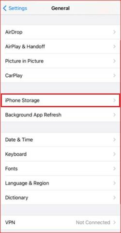 Genel Ayarlardan iPhone Depolama Alanı