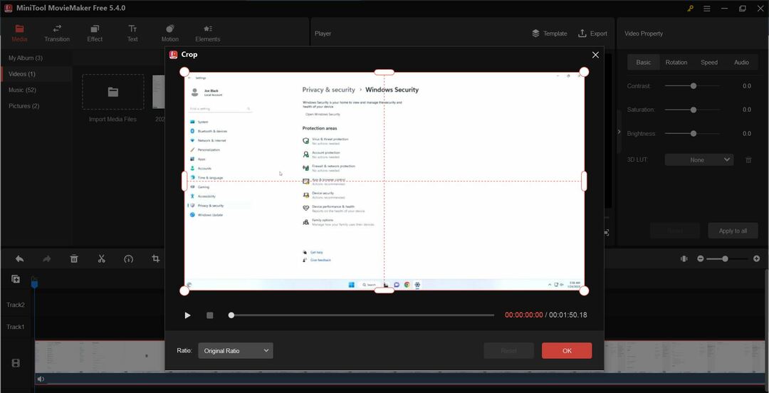 MiniTool MovieMaker Crop Video