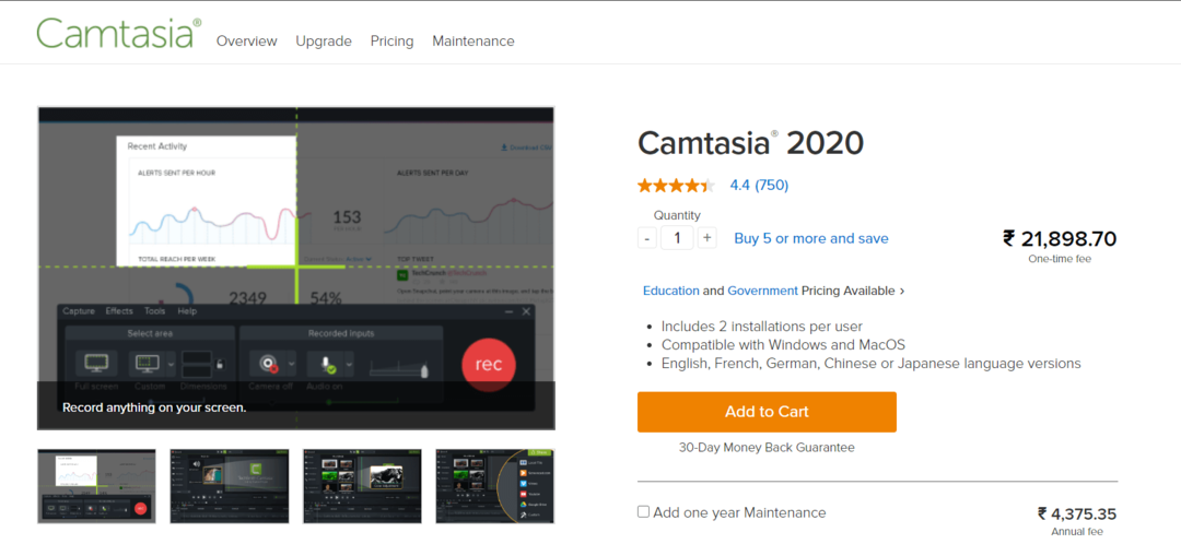 Camtasia Studio - ვიდეო რედაქტორის ინსტრუმენტი Windows-ისთვის
