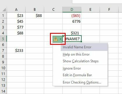 Excel klaidų patikrinimas