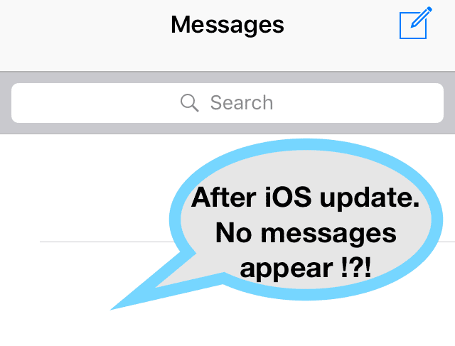 „iPhone“ tekstai dingo po „iOS“ atnaujinimo