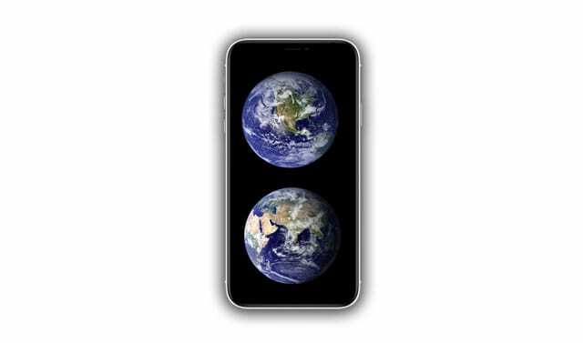 iPhone XR mit Globus-Hintergrundbild