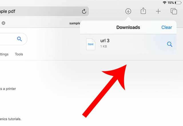 Safari iPadOS – Letöltések