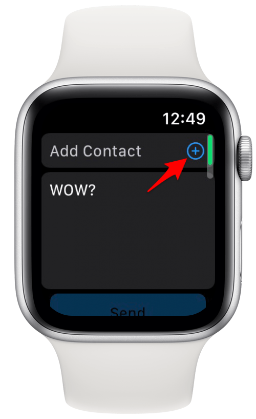 Tocca l'icona più per aggiungere un contatto.