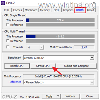 CPU-Z ile Stres İşlemcisi