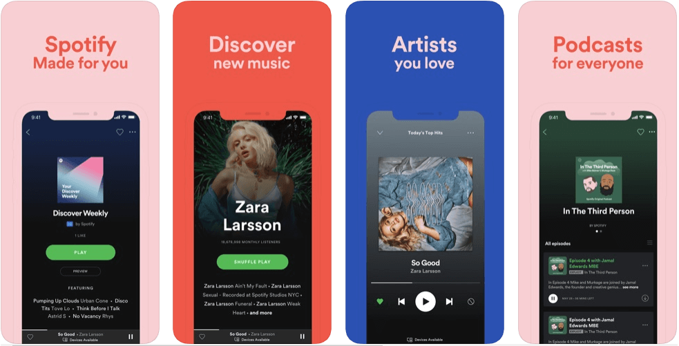 Spotify — labākās aplādes lietotnes