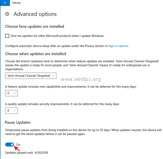 Windows 10-Updates anhalten
