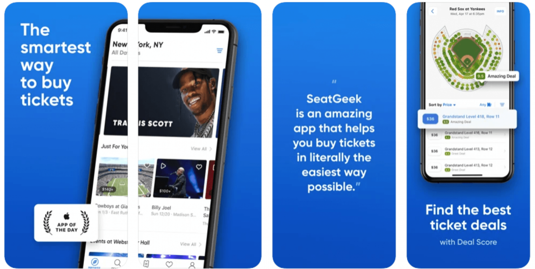 SeatGeek Acquista biglietti per eventi app