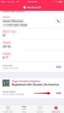 kaip užsiregistruoti organų donoru iPhone su iOS 10