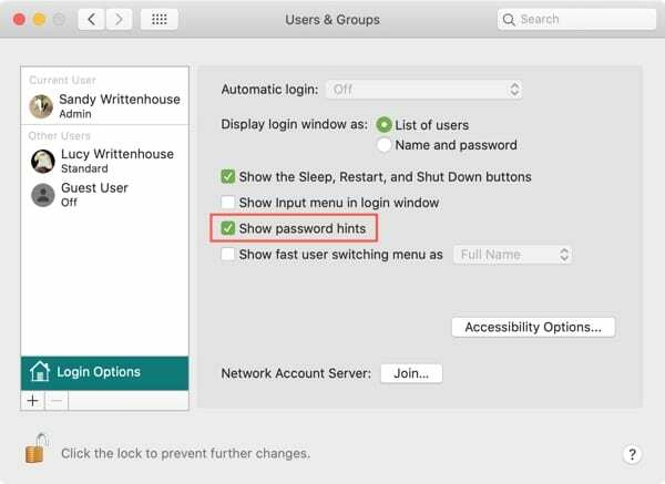 Systémové predvoľby Zobraziť Tip pre heslo Mac