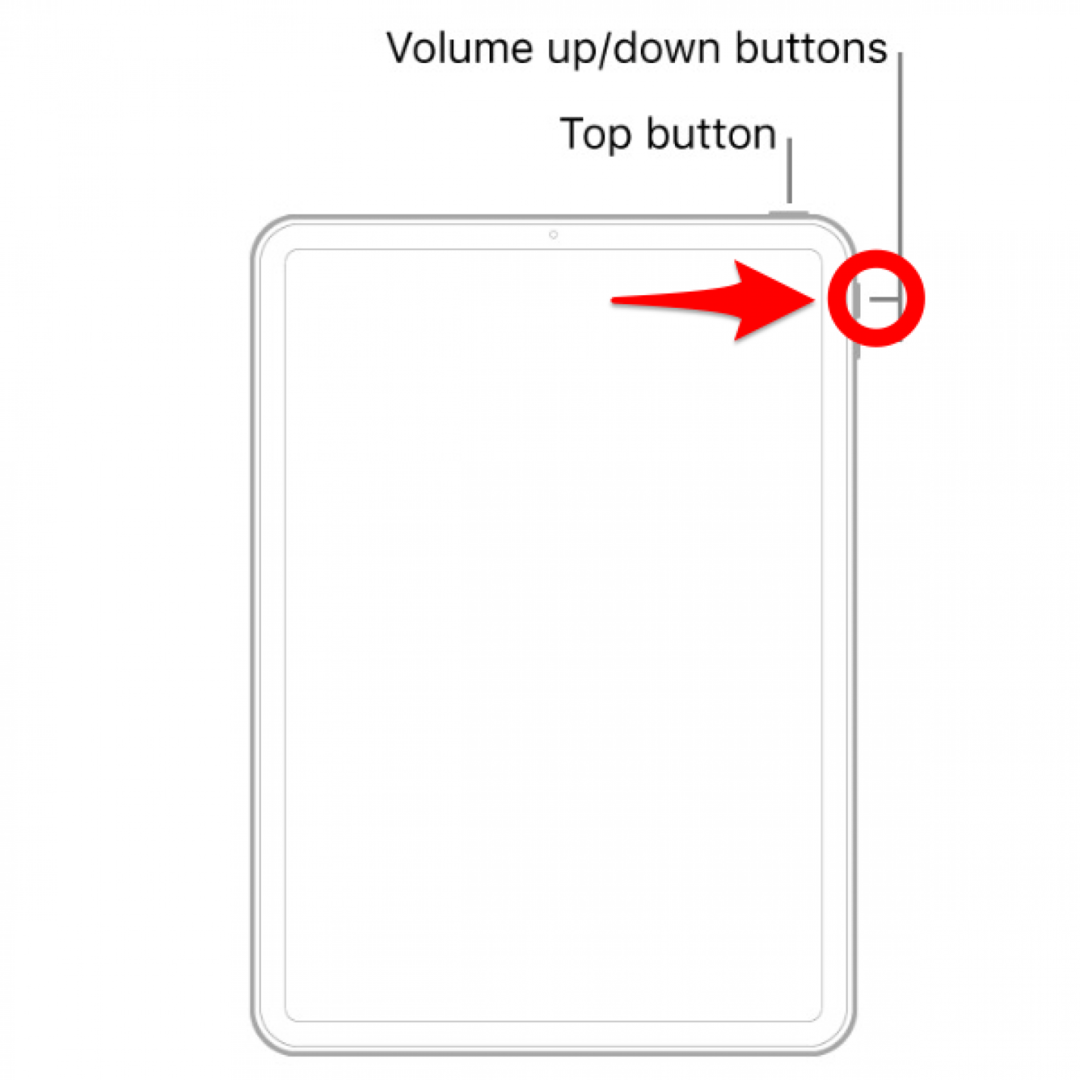 Trykk på volum opp-knappen - hvordan starte ipad på nytt