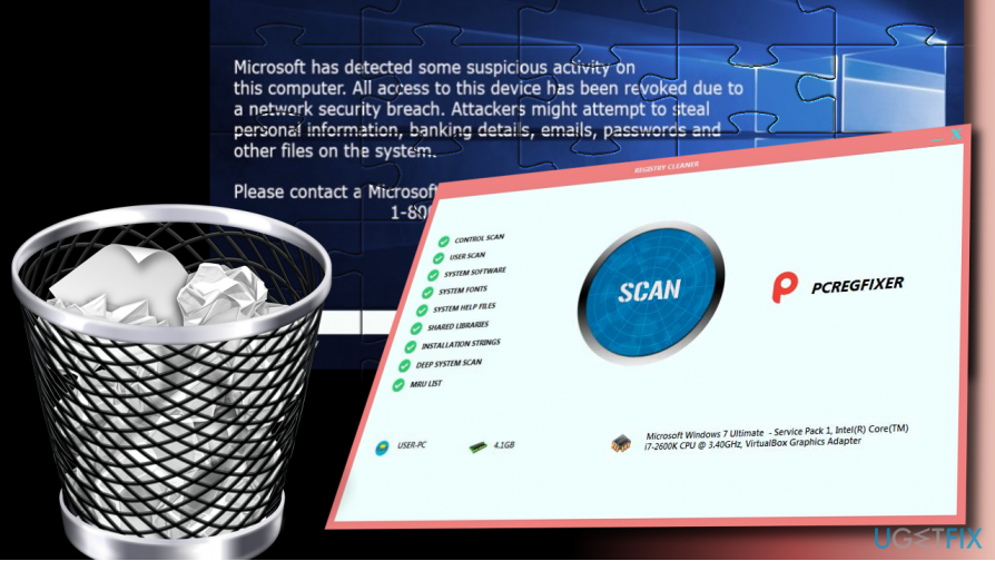 Veiledning for fjerning av PCRegFixer Registry Cleaner