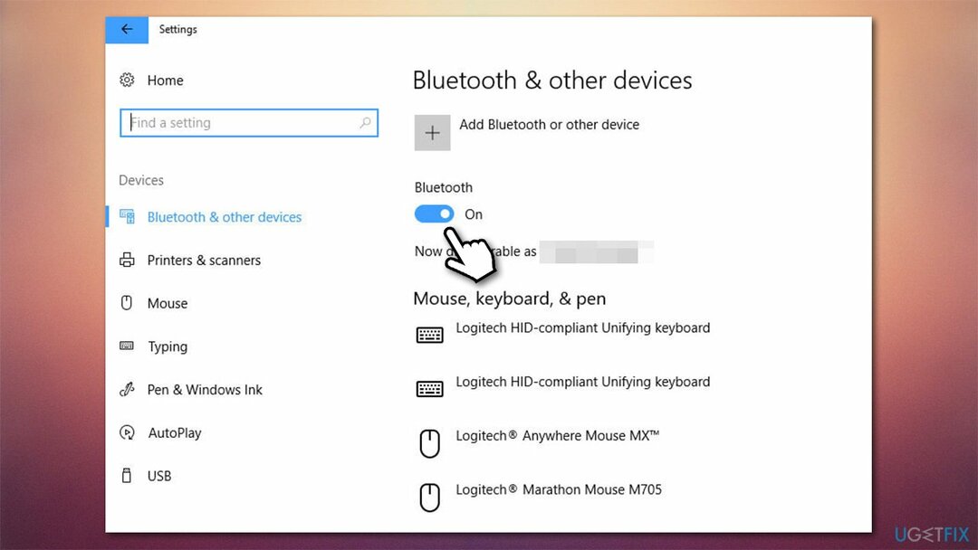 قم بتشغيل Bluetooth وإيقاف تشغيله