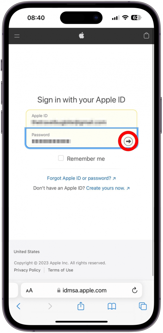 Du skal muligvis logge ind med dit Apple-id og din adgangskode, hvis du ikke allerede er logget ind.