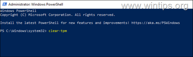 احذف مفاتيح TPM من PowerShell