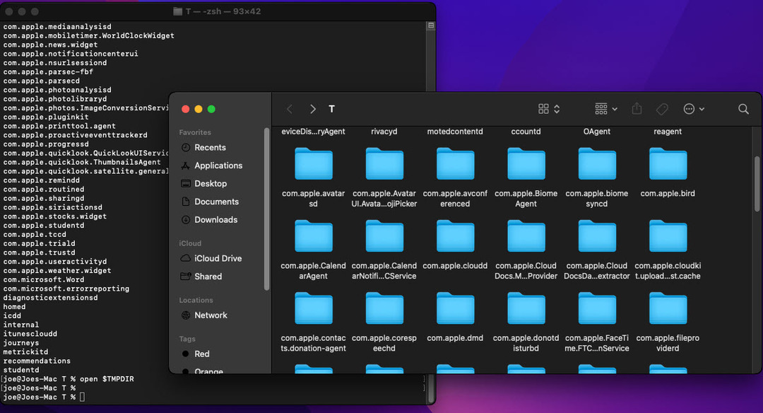 Cara mengakses folder sementara di macOS