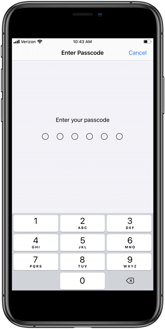 zaslon s šifrom za iphone