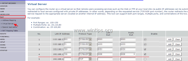 переадресация портов для webdav в Synology nas