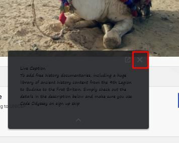 أغلق Chrome Live Caption