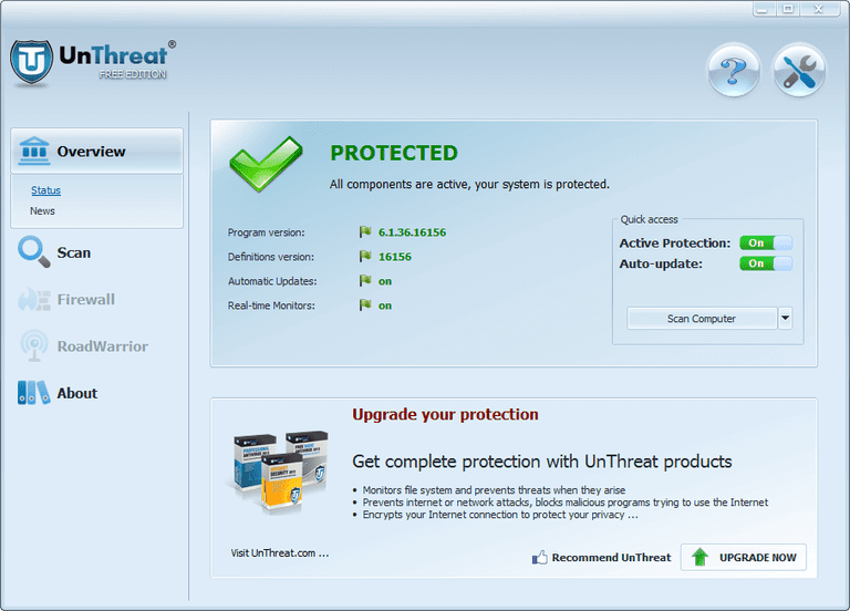 Unthreat Free Antivirus - התוכנה הטובה ביותר להסרת תוכנות פרסום