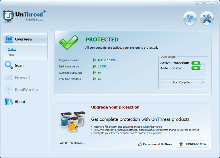 Unthreat Free Antivirus - Beste software voor het verwijderen van adware