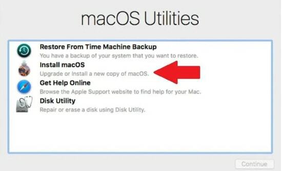 أعد تثبيت MacOS