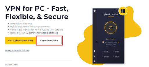 CyberGhost VPN უფასო ჩამოტვირთვა და ინსტალაცია