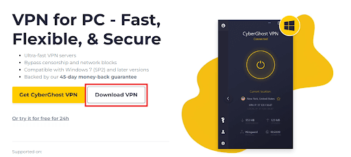 Baixe e instale gratuitamente o CyberGhost VPN