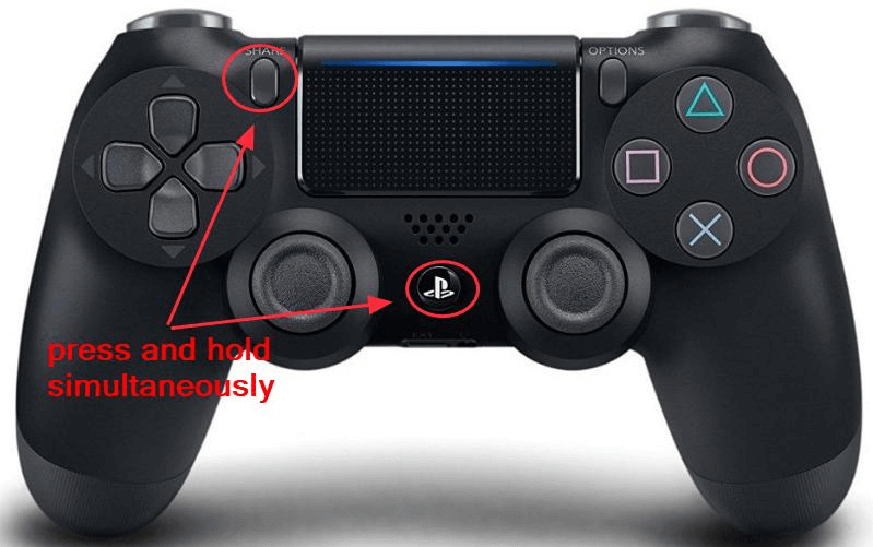 PS4- und Share-Buttons