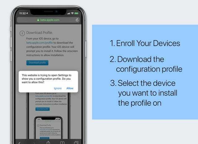 töltse le az iOS béta konfigurációs fájlját új iPhone-ra vagy iPadre
