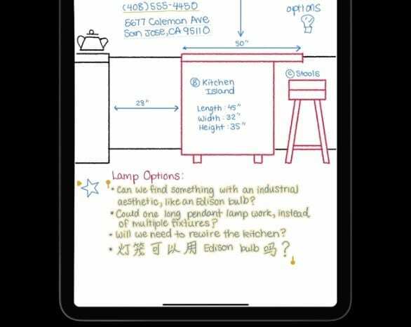 Scribble iPadOS 14-ზე Notes App-ში