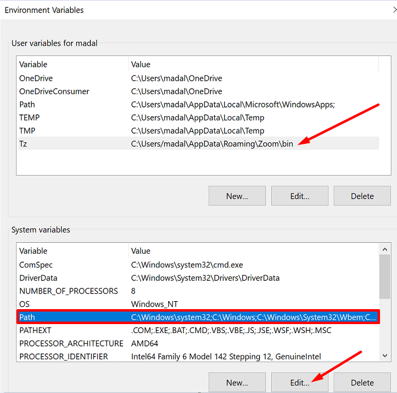 variabel lingkungan windows 10