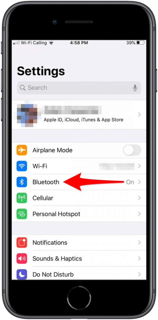 Appuyez sur Bluetooth