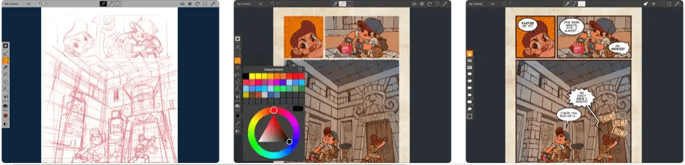 Aplikacje do rysowania Comic Draw na iPada