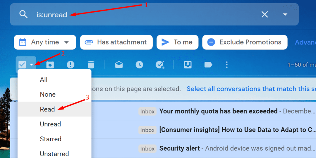 verifica e-mailurile necitite pe gmail