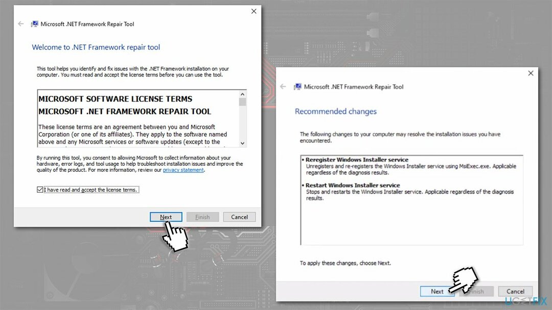 Terapkan Unduh perbaikan NET Framework