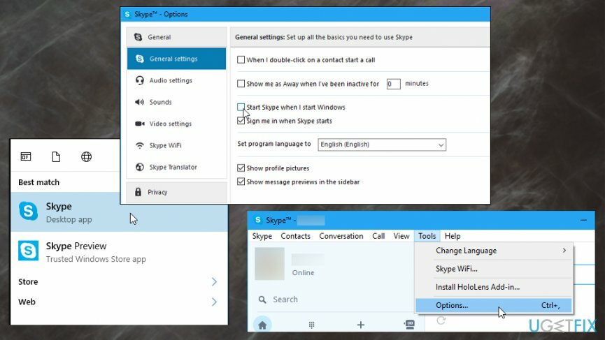 Modifica le impostazioni di Skype 