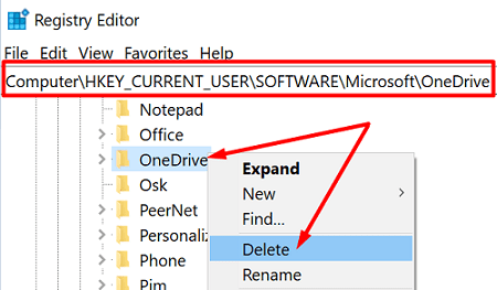 delete-onedrive-registry-editor
