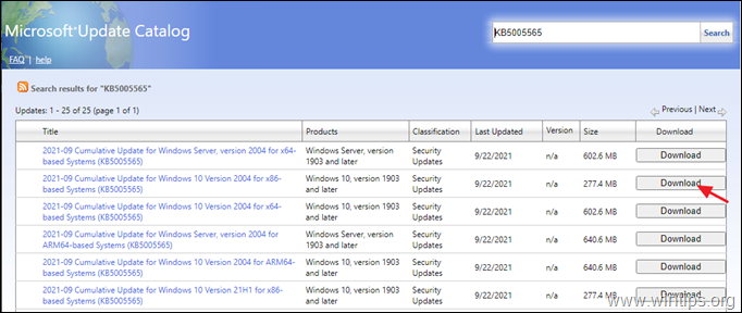 REVISIÓN: No se puede instalar la actualización KB5005565