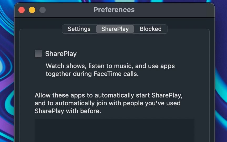 몬터레이의 SharePlay 옵션