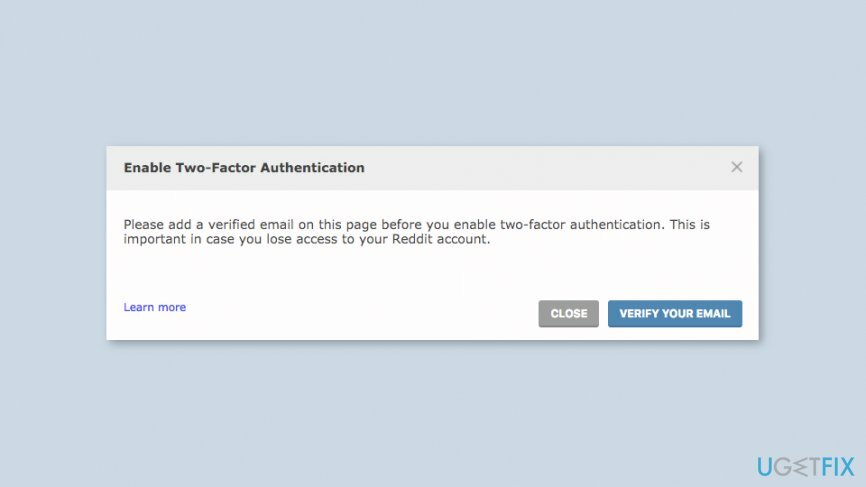 Увімкніть налаштування двофакторної автентифікації Reddit