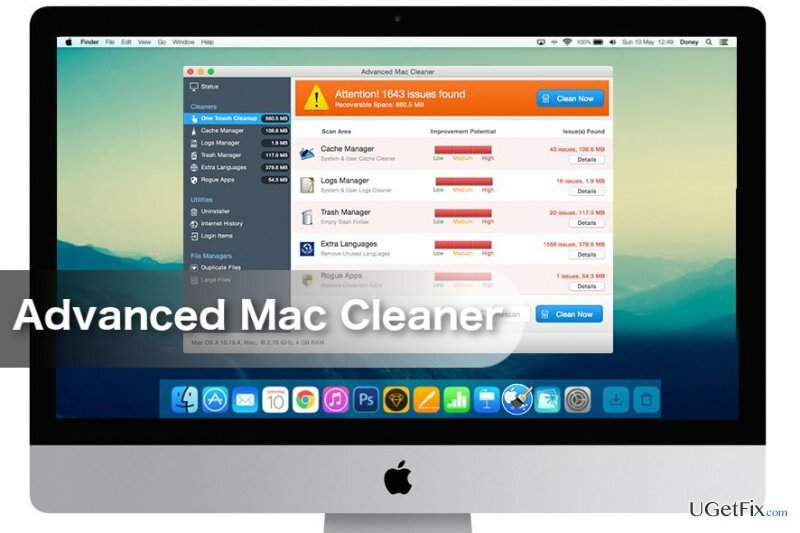 Advanced Mac Cleaner uygulamasının anlık görüntüsü