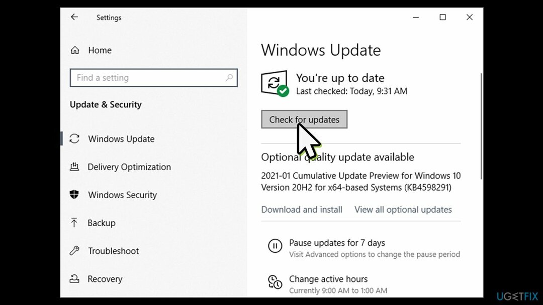 Установите обновления Windows 10