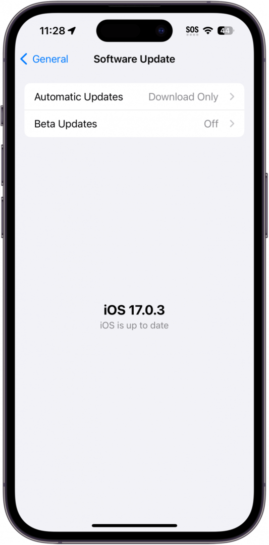 iphone-programuppdateringsskärm som visar att iPhone är uppdaterad