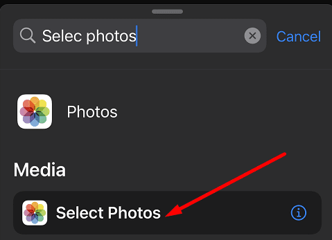 Raccourcis-app-Select-Photos