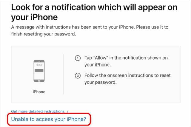 iForgot webste पर आपके iPhone बटन तक पहुंचने में असमर्थ