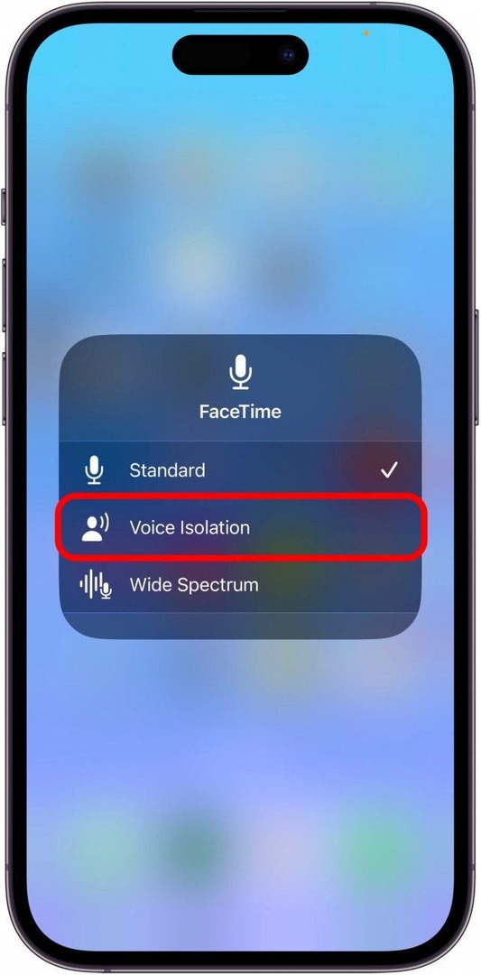 वॉयस आइसोलेशन पर टैप करें।